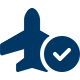 Plane with Check Symbol Icon